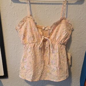 Sugarlips Peach Floral Blouse